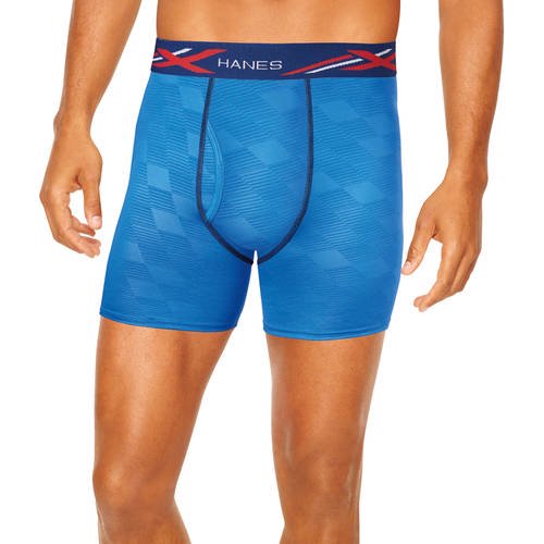 Hanes Hanes Men's XTemp Polyester Emboss Design Boxer Brief, 3Pack