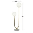 thumbnail image 4 of DecMode 31" 2 Light Curved Orb Gold Table Lamp with White Glass Shade, 4 of 15