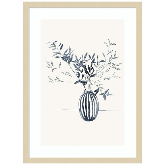 Amanti Art Blue Branches 1 Wood Framed Wall Art Print