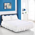 thumbnail image 2 of GROWTH TANK Solid Color Ruffle Elastic Band Bed Skirt White-200x200cm(King), 2 of 7