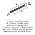thumbnail image 6 of Amerock Maymont 12-5/8 inch (320mm) Center-to-Center Rectangle Matte Black Cabinet Pull Backplate, 6 of 7