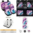 thumbnail image 4 of Yuyamidu 15 Pack Colorful Marble Print Car Seat Cover Set Universal Car Carpet Mats Steering Wheel Cover Seat Belt Covers Coasters Handbrake Cover Set Auto Accessories, 4 of 6