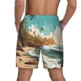 thumbnail image 4 of Goofa Coastal Palm Beach Printed Men's Swim Trunks Board Shorts Quick Dry Mens Swimming Trunks with Compression Liner,Breathable Fit Hawaii Beach Shorts-Medium, 4 of 9