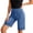 Blue, variant on Stretchy Jean Shorts for Women High Waisted Tummy Control Pull on Denim Shorts Summer Casual Knee Length Jorts with Pockets