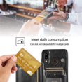 thumbnail image 3 of Design for Samsung Galaxy A20/A30/M10S Case with Tempered Glass Screen Protector Credit Card Holder Slot, PU Leather Wallet Phone Cases Stand Kickstand Protective Cover for Glaxay A 20 Men Black, 3 of 6