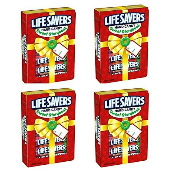 LifeSavers Hard Candy Sweet Story Book Holiday Edition Gift Box, Five Flavors - Four Boxes, 6 Rolls Per Box (24 Total Rolls)