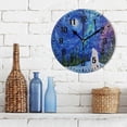 thumbnail image 3 of Yayeee 10" Wall Clock Battery Operated Quartz Round Silent Non-Ticking Home Decor, Starry Forest Pattern, 3 of 6
