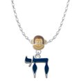 thumbnail image 1 of Delight Jewelry Silvertone Enamel Blue Chai Mia Monkey Charm Necklace, 1 of 4