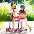 thumbnail image 4 of Costway Trottinette pour Enfants à 3 Roues Trottinette Pliable pour Tout-Petits avec Roues LED Lumineuses Bleue, 4 of 10