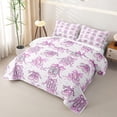 thumbnail image 3 of Castle Fairy Girly Bow Ballet Shoes Bed Spread Queen,Dreamy Polka Dots Pattern Queen Coverlet Set,Purple, 3 of 7