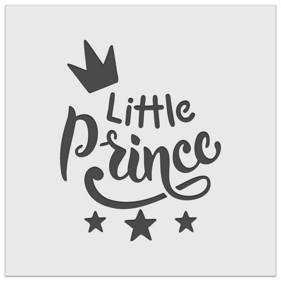 Little Prince Cursive with Crown and Stars DIY Cookie Wall Craft Stencil - 5.5 Inch