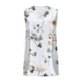 thumbnail image 6 of Tank Top for Women V Neck Loose Fit Sleeveless Summer Tops Business Casual Outfits Dressy Blouses Shirts Floral Print Tank Top, 6 of 7