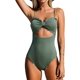 thumbnail image 1 of Traje de baño de una pieza para mujer Traje de baño con lazo Borde festoneado Corte estructurado Traje de baño de una pieza para la playa JFHHH pequeña, 1 of 1