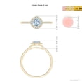 thumbnail image 4 of Angara Natural 0.4 Ct. Aquamarine with Diamond Halo Ring in 14K Yellow Gold for Women (Ring Size: 4), 4 of 9