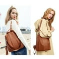 thumbnail image 5 of Women’s Leather Backpack School Shoulder Bag Black/Brown, 5 of 5