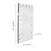 Impressions Vanity Hollywood Premiere Full Length Lighted Vanity Mirror with Dimmer Switch (Black)