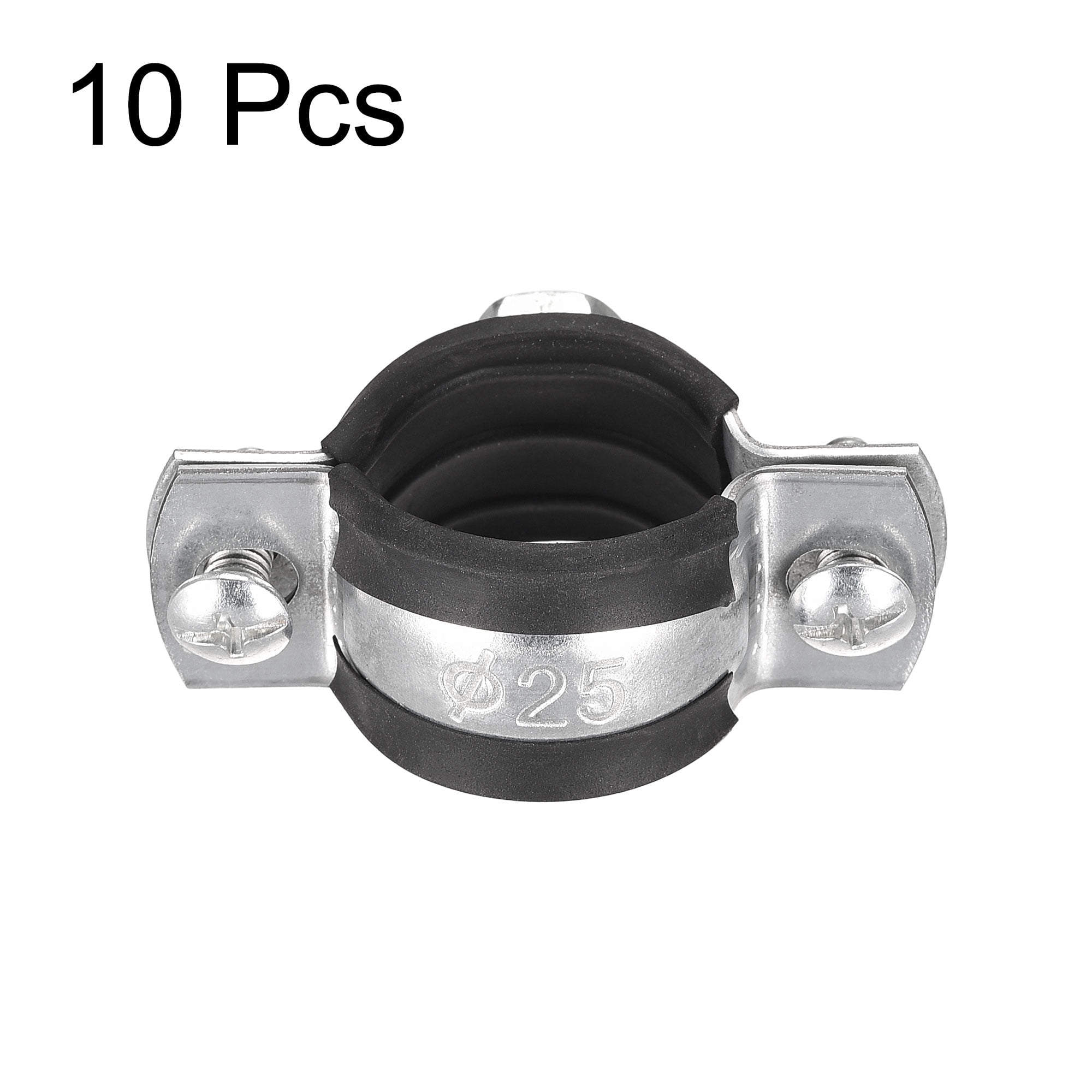 Unique Bargains Adjustable Pipe Bracket Clamp, Wall Ceiling Mount Iron Pipe Strap Support 25mm