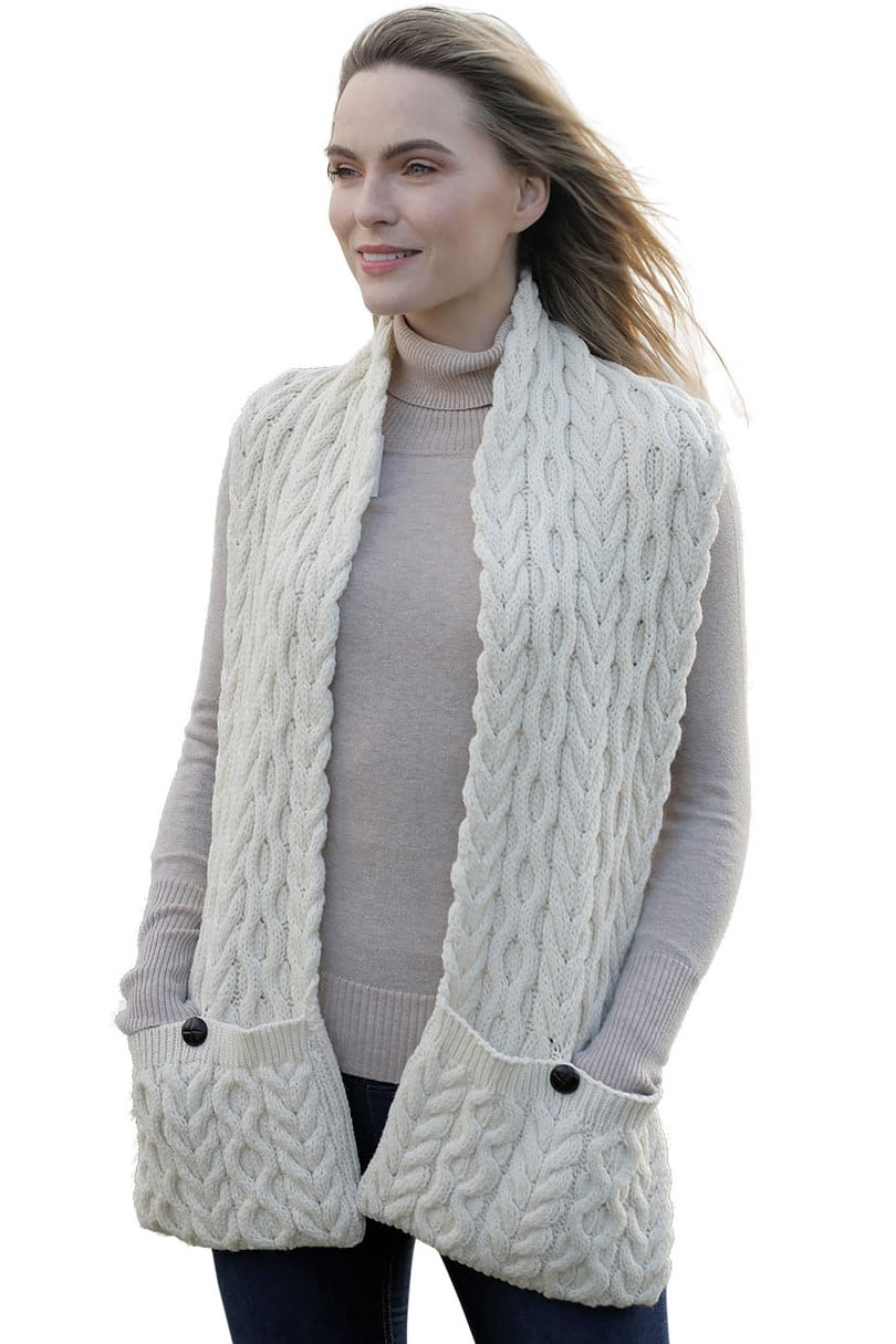 Aran Woollen Mills Irish Pocket Scarf 