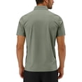 thumbnail image 5 of Men's & Big Short Sleeve Pullover Cage Jacket - Stretch Quick Dry, Quarter Zip, Mockneck Shirt Size L-8XL Army Green, 5 of 8