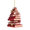 thumbnail image 1 of CAIROYAR Nuevo y atractivo colgante de estantería con forma de árbol de Navidad, decoración de libros apilados de acrílico 2D, 1 of 7