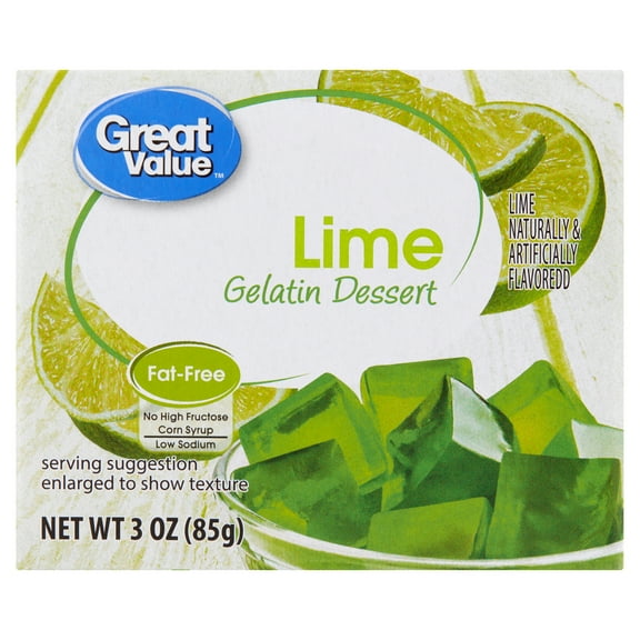 Great Value Lime Gelatin Dessert, 3 oz