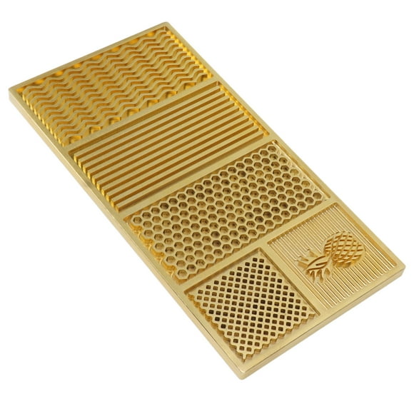 Ice Tray, Customizable Easy Operation Beautiful Patterns Glossy And Durable Ice Plate Brass With Wooden Storage Box For Cocktails