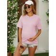 thumbnail image 2 of DARING DIVA Women's Maternity Hidden Zipper Cotton Short Sleeve Nursing Tops M Pink, 2 of 7