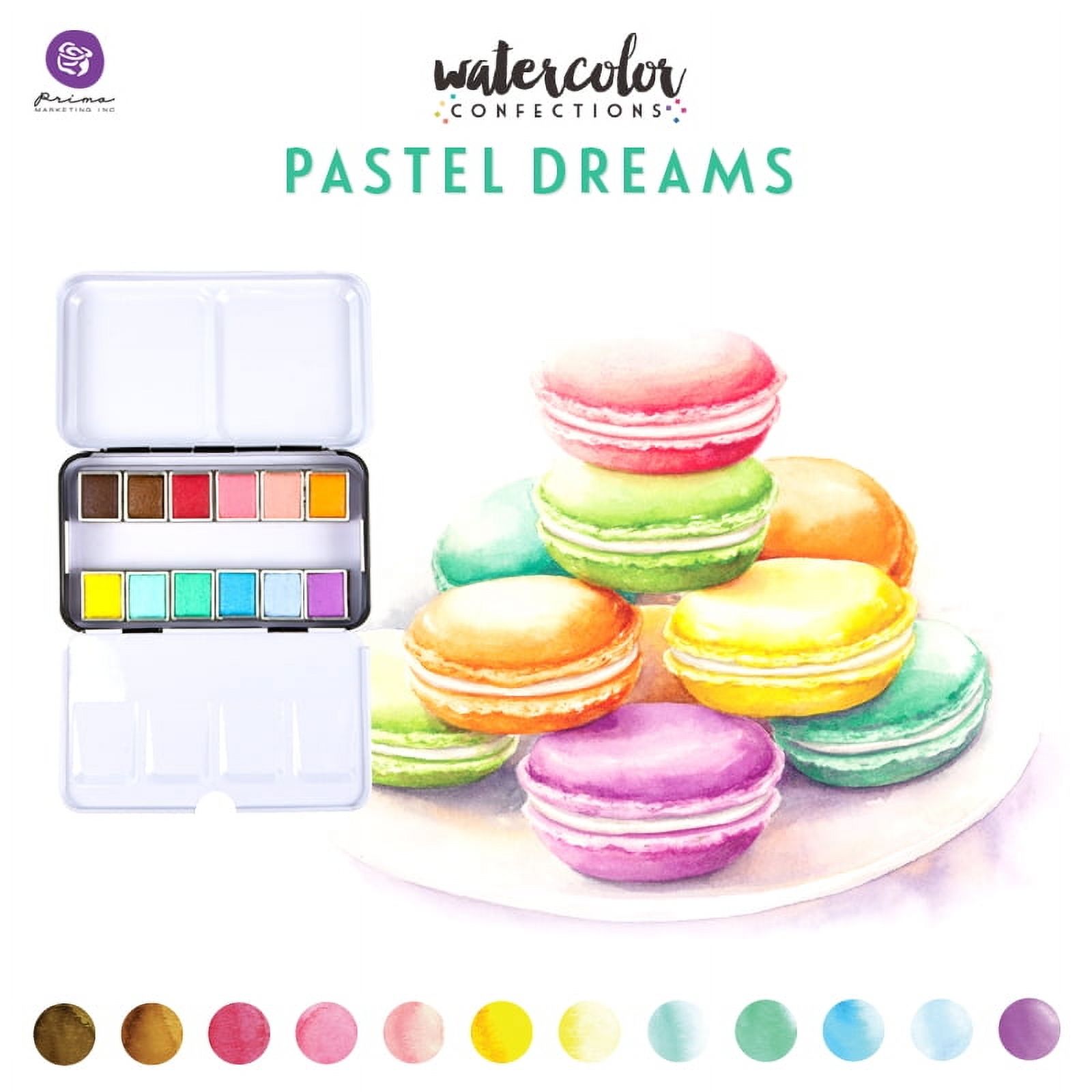 Prima Watercolor Confections Watercolor Pans 12/Pkg-Pastel Dreams