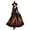 #01-Orange, variant on Womens Witch Print Maxi Dress V Neck Long Sleeve Gothic Gown For Halloween Cosplay Party