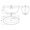 thumbnail image 4 of MEDUNJESS 61" Freestanding Solid Surface Resin Stone Bathtub, Modern Design Stand Alone Tub Soaking Tub with Overflow and Pop up Drain, Matte White, 4 of 8