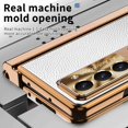 thumbnail image 4 of SaniMore Fit Samsung Galaxy Z Fold 5 Case Hinge Protection, Z Fold 5 Electroplate PC Hybrid Leather Case with S Pen Holder Magnetic Kickstand & Screen Protector All-Inclusive Case, Silver+Gold, 4 of 8