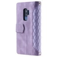 thumbnail image 3 of Allytech Zipper Magnetic Wallet Case for Samsung Galaxy S9+ 6.2 Inch, Wrist Strap Holder Card Slot Drop Resistant Scratch Leather Wallet Cover, Purple, 3 of 8