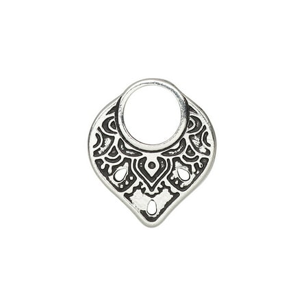 

Connector TierraCast Caravan collection antique silver-plated pewter (tin-based alloy) 21x18.5mm double-sided temple with 3 holes and (1) 8mm loop. Sold per pkg of 2.