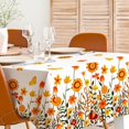 thumbnail image 2 of Floral Tablecloth 60 x 102 Inch Watercolor Flower Butterfly Table Cover Rectangle Waterproof Orange Flower Table Cloth for Home Indoor Outdoor Kitchen Dining Table, 2 of 6
