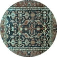thumbnail image 1 of Ahgly Company Indoor Round Persian Light Blue Traditional Area Rugs, 8' Round, 1 of 4