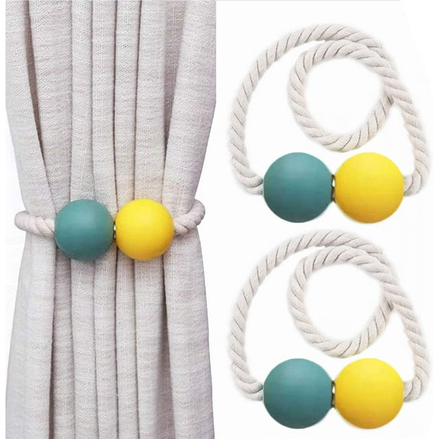 Corbatas para cortinas Corbatas magnéticas para cortinas, (2 piezas) Cuerda de bola magnética decorativa Vhermosa YQ-2344
