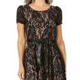 thumbnail image 5 of Women's Floral Lace Dress Short Sleeve Party Dress, 5 of 6