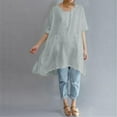 thumbnail image 2 of Women'S Tops Linen Shirts for Women Trendy Women Shirts Casual Loose Blouse Stylish Tops for Everyday Wear Fashionable Women's T-Shirts for Any Occasion, 2 of 6