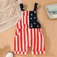 thumbnail image 2 of Kids Girl's Comfy Shorts Star Print Romper Jumpsuit Summer with Adjustable Straps American Flag 250Th ed 4th Of July Patriotic Overalls Red 9-12 Months, 2 of 6