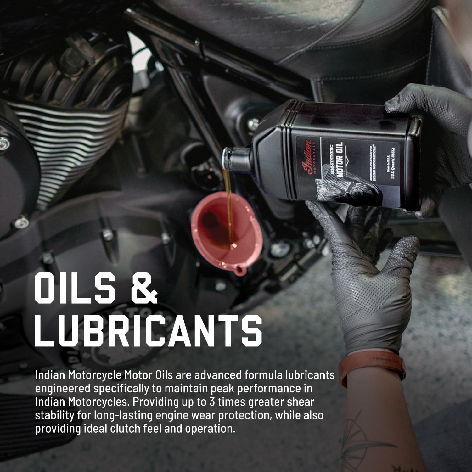 Indian Motorcycle Oil Change Kit for Specific FTR Models Including 1200, S, Rally, Sport, Carbon and More, Includes 4 Quarts 15W-60 Full Synthetic Oil, 1 Oil Filter, 2 Washers - 2884182