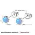 thumbnail image 6 of Moonstone Earrings 925 Sterling Silver Round Synthetic Moonstone Stud Earrings Moonstone Jewelry for Women Hypoallergenic Earrings for Sensitive Ears,blue+platinum, 6 of 8