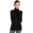 thumbnail image 1 of Women's Long Sleeve Turtleneck Basic Stretchy Knit Slim Sweater, Black, Medium, 1 of 7