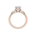 thumbnail image 2 of 1.00 Carat Brilliant Radiant Cut Real Diamond Elegant Solitaire with Accents Wedding Ring for Women Solid 14K Rose Gold Size 10, 2 of 8