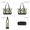 thumbnail image 6 of FORMRS Canvas Laptop Tote Bag for Women with 15.6" Computer Compartments Shoulder Handbag, Green Geometric, 6 of 7