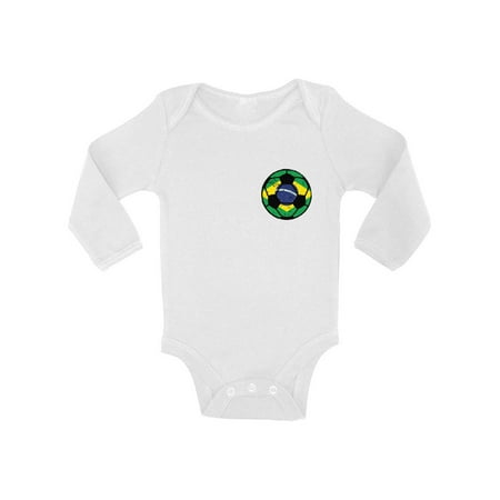 

Awkward Styles Brazil Baby Bodysuit Long Sleeve Gifts from Brazil Soccer Gifts