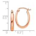 thumbnail image 5 of Auriga Fine Jewelry 14K Rose Gold Half-Round Oval Hoop Earrings for Women (L - 18.25mm, W- 13mm), 5 of 6