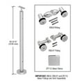 thumbnail image 4 of CRL P7F42EBS Brushed Stainless 42" P7 Series End Post Railing Kit No Fittings, 4 of 4