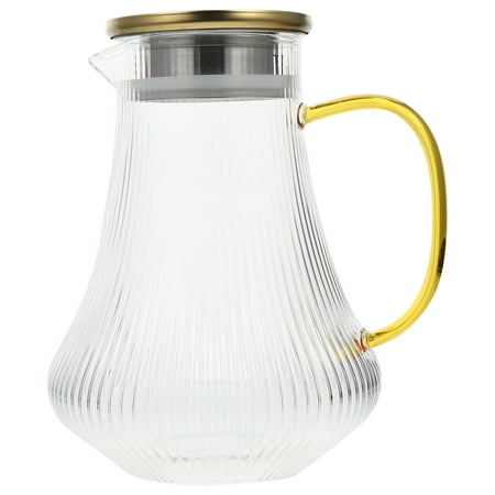 

1 Pc Household Glass Waterproof Kettle Heat-resistant Cold Kettle (Golden)
