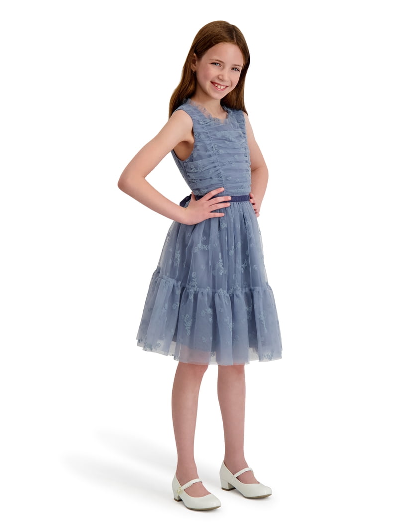 Kensie Girl Flocked Mesh Sleeveless Dress, Sizes 4-16 - Walmart.com