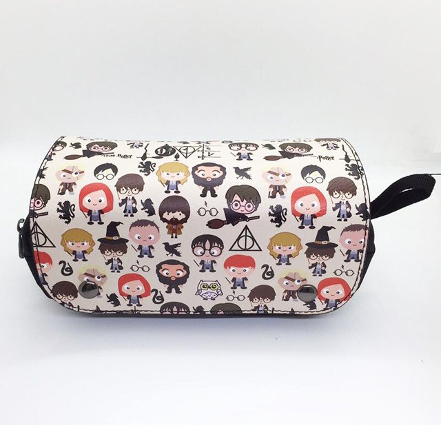 Harry-Bolsa de lápices con doble cremallera para niños y niñas, estuche escolar para cosméticos, papelería, Anime, regalos de navidad